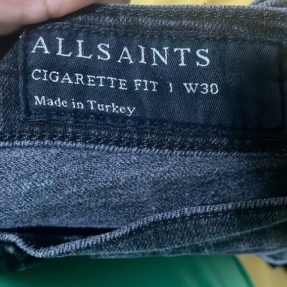 All Saints Gray Skinny Jeans with Distressed Finish - Picture 2 of 15